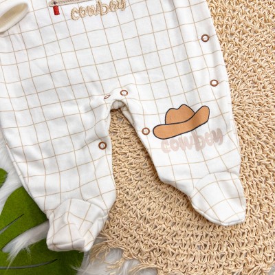 Macacão Malha Trape Zape - Cowboy - Areia e Off White
